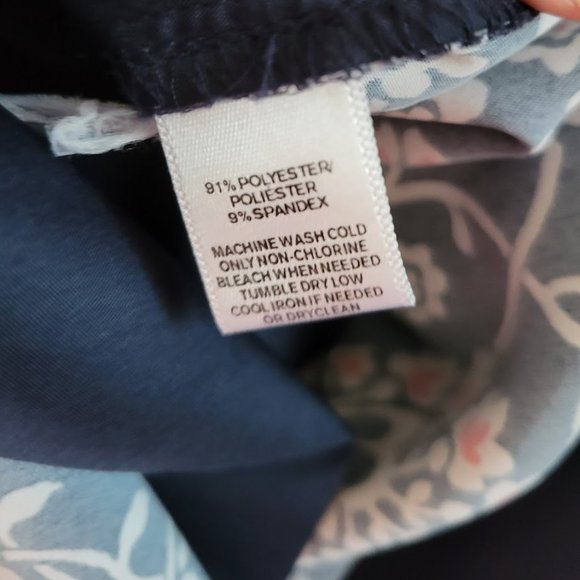 LOFT Black and Pink Floral Wide Leg Pants - Picture 5 of 6